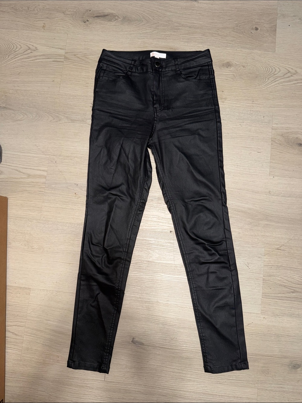 GB girls Black Faux Leather Skinny Jeans Sz 10